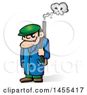 Poster, Art Print Of Cartoon Mafia Mobster With A Skull Smoking Gun