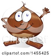 Cartoon Chestnut Mascot Waving