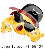 Clipart Of A Cartoon Yellow Emoji Smiley Face Rapper Royalty Free Vector Illustration