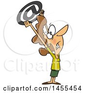 Clipart Of A Cartoon White Business Woman With A Bad Email Royalty Free Vector Illustration