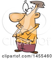 Clipart Of A Cartoon White Man Thinking And Contemplating Royalty Free Vector Illustration