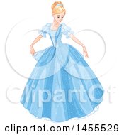 Beautiful Princess Cinderella In A Blue Ball Gown