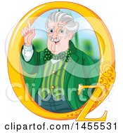 Clipart Of A Man The Wizard Of Oz Holding Up A Finger In A Frame Royalty Free Vector Illustration