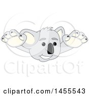 Poster, Art Print Of Koala Bear School Mascot Character Wrestler Leaping Or Swimmer Diving