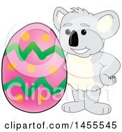 Poster, Art Print Of Koala Bear School Mascot Character With An Easter Egg