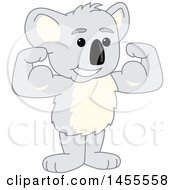 Poster, Art Print Of Koala Bear School Mascot Character Flexing