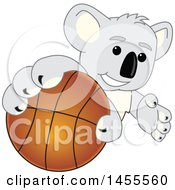 Poster, Art Print Of Koala Bear School Mascot Character Grabbing A Basketball