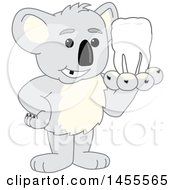 Poster, Art Print Of Koala Bear School Mascot Character Holding A Tooth