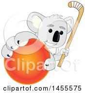 Poster, Art Print Of Koala Bear School Mascot Character Holding A Hockey Stick And Grabbing A Field Ball