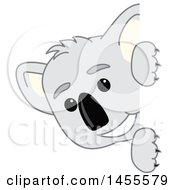 Poster, Art Print Of Koala Bear School Mascot Character Peeking Around A Sign