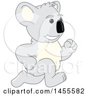 Poster, Art Print Of Koala Bear School Mascot Character Running
