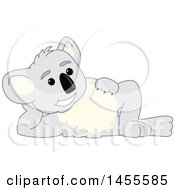Poster, Art Print Of Koala Bear School Mascot Character Resting On His Side