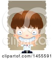 Poster, Art Print Of 3d Grinning White Boy Doctor Surgeon Over Strokes