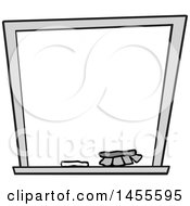 Clipart Of A Cartoon Grayscale Blank Chalkboard Royalty Free Vector Illustration by Johnny Sajem