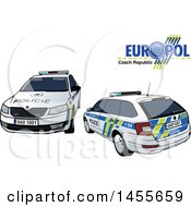 Poster, Art Print Of Czech Republic Police Car Shown From The Rear And Front
