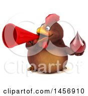 Clipart Graphic Of A 3d Chubby Brown Chicken Holding A Blood Drop On A White Background Royalty Free Illustration by Julos