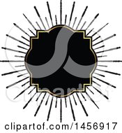 Clipart Of A Black And Gold Starburst Frame Design Element Royalty Free Vector Illustration