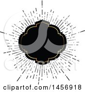 Clipart Of A Black And Gold Starburst Frame Design Element Royalty Free Vector Illustration