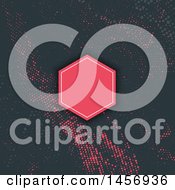 Clipart Of A Halftone Dot Background With A Pink Frame Royalty Free Vector Illustration