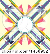 Poster, Art Print Of Blank Circle Over An Abstract Colorful X Background Design