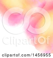 Clipart Of A Pink White And Orange Watercolor Painting Background Royalty Free Vector Illustration