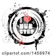 Clipart Of A Heart In An I Lopve Dubstep Design With Splatters Royalty Free Vector Illustration