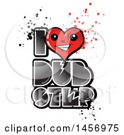 Poster, Art Print Of Heart Mascot In An I Love Dubstep Design With Splatters