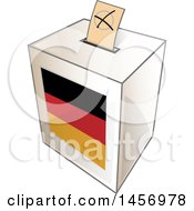 Ballot In The Slot Of A German Flag Election Voting Box