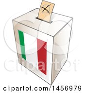 Ballot In The Slot Of An Italian Flag Election Voting Box