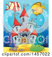 Poster, Art Print Of Castle Under The Sea With Fish