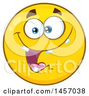 Poster, Art Print Of Cartoon Goofy Yellow Emoji Smiley Face