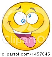 Clipart Of A Cartoon Silly Yellow Emoji Smiley Face Royalty Free Vector Illustration