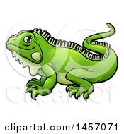 Poster, Art Print Of Cartoon Happy Green Iguana Lizard