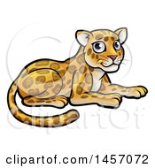 Poster, Art Print Of Cartoon Cute Leopard Or Jaguar Resting