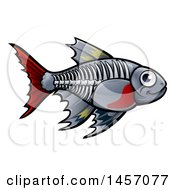 Poster, Art Print Of Cartoon X-Ray Tetra Freshwater Fish