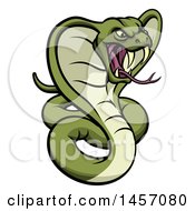 Poster, Art Print Of Cartoon Angry Green King Cobra Snake