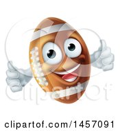 Clipart Of A Happy American Football Character Mascot Giving Two Thumbs Up Royalty Free Vector Illustration