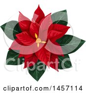 Clipart Of A Red Poinsettia Royalty Free Vector Illustration