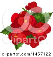 Clipart Of A Stem With Red Flowers Royalty Free Vector Illustration
