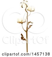 Clipart Of A Plant With White Flowers Royalty Free Vector Illustration