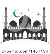 Clipart Of A Ramadan Kareem Design With A Mosque Royalty Free Vector Illustration