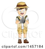 Poster, Art Print Of Brunette White Explorer Boy Taking Pictures With A Dslr Camera