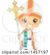 Happy Boy In A Bishop Costume