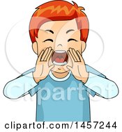 Poster, Art Print Of Red Haired White Boy Yelling