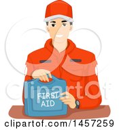 Poster, Art Print Of Male Emergency Response Team Memer With A First Aid Kit