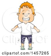 Poster, Art Print Of Cartoon Red Haired White Man With Cold Feet
