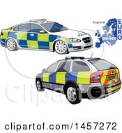 Poster, Art Print Of English Police Car Shown From The Rear And Front