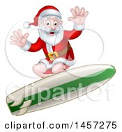 Poster, Art Print Of Christmas Santa Claus Surfing