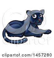 Poster, Art Print Of Cartoon Resting Black Panther Big Cat