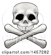 Clipart Of A Human Skull And Crossbones Royalty Free Vector Illustration